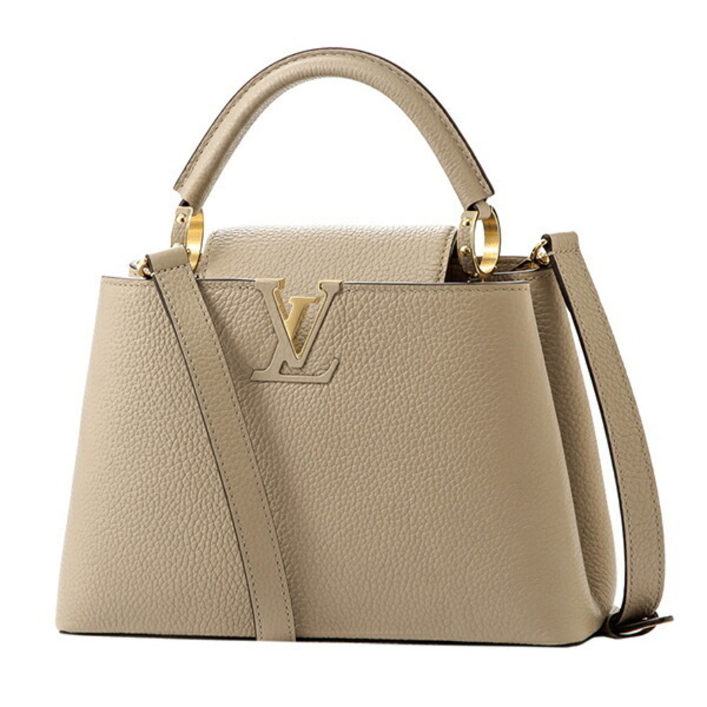 Louis Vuitton Taurillon Capucines Handbag Beige